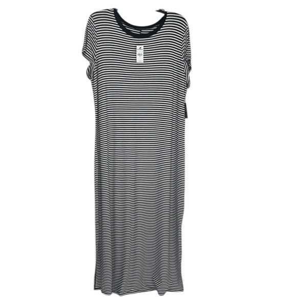 Express Black and White Striped Maxi Dress Beach Summer Casual  NWT XL - Picture 1 of 5